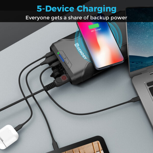 Renogy 72000mAh 266Wh Power Bank Charge 5 devices at one portable